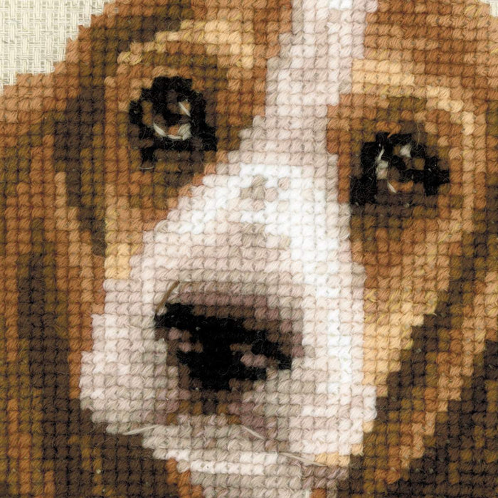 רקמה על בד גבינה - Basset Hound Puppy