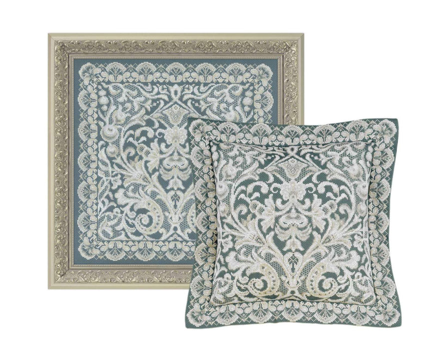 רקמה על בד גבינה - Cushion/Panel Viennese Lace