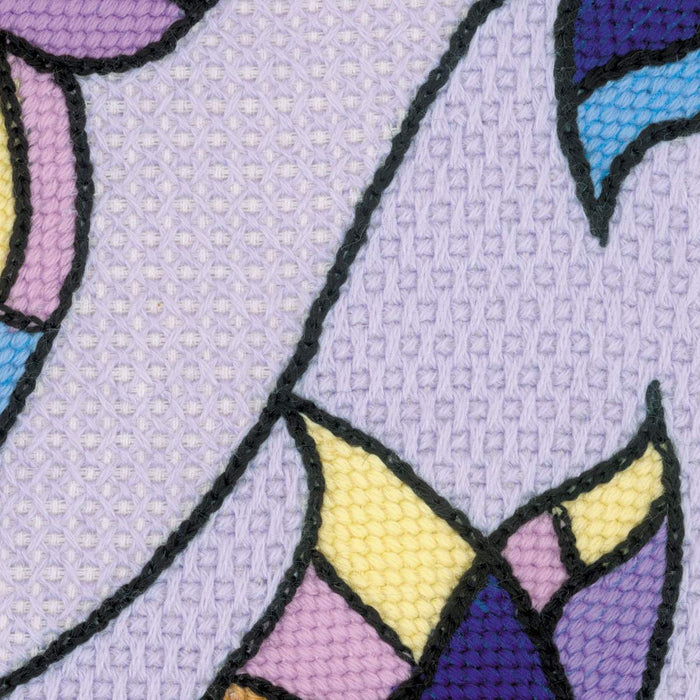 רקמה על בד גבינה - Cushion/Panel Stained Glass Window. Butterflies