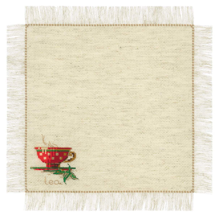 רקמה על בד גבינה - Tea and Coffee Napkins