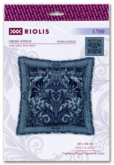רקמה על בד גבינה - Cushion/Panel Spanish Lace
