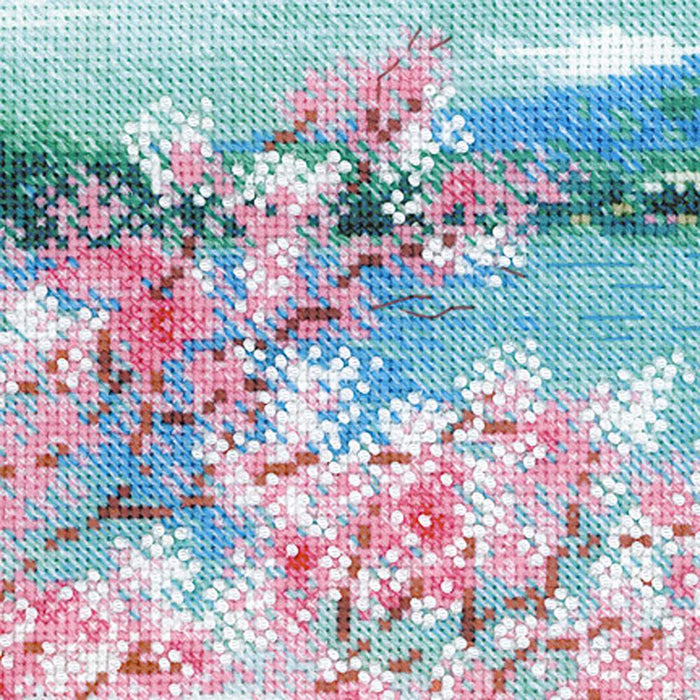 רקמה על בד גבינה - Sakura. Fuji
