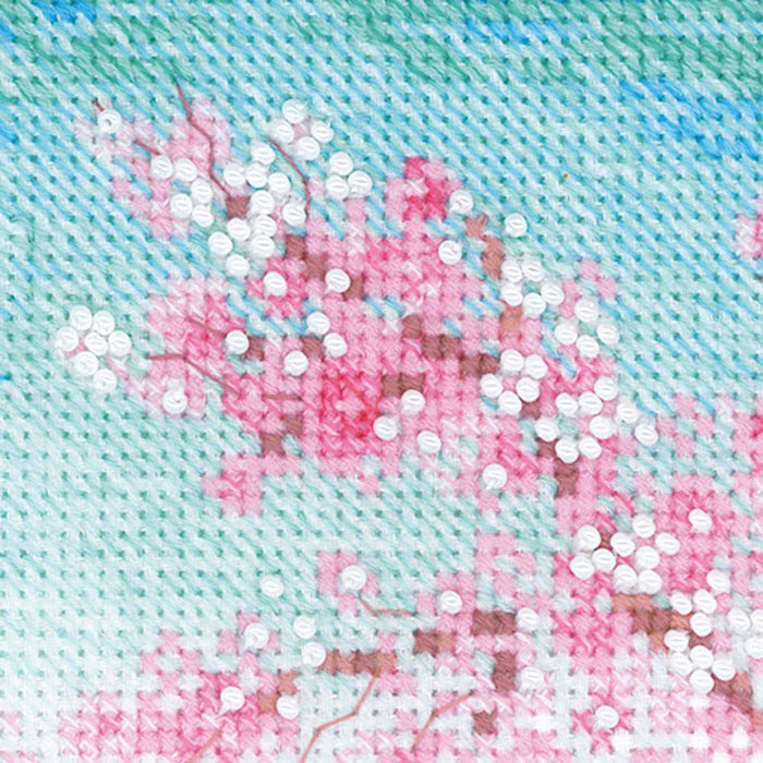 רקמה על בד גבינה - Sakura. Bridge