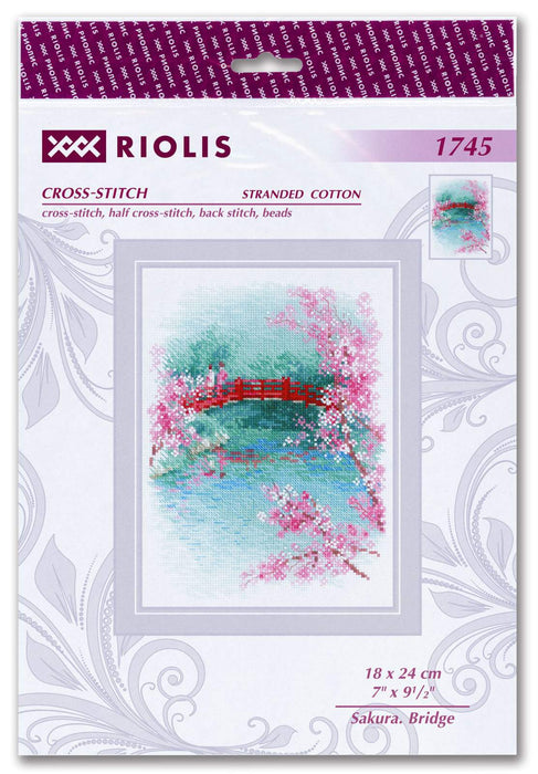 רקמה על בד גבינה - Sakura. Bridge