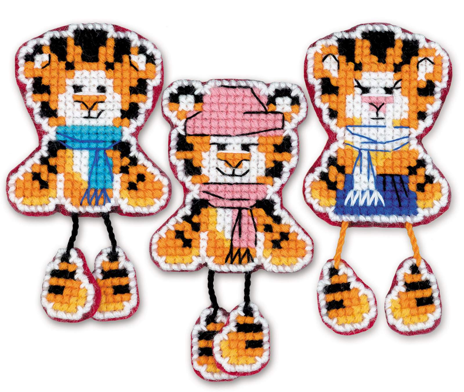 רקמה על בד גבינה - Tiger Magnets