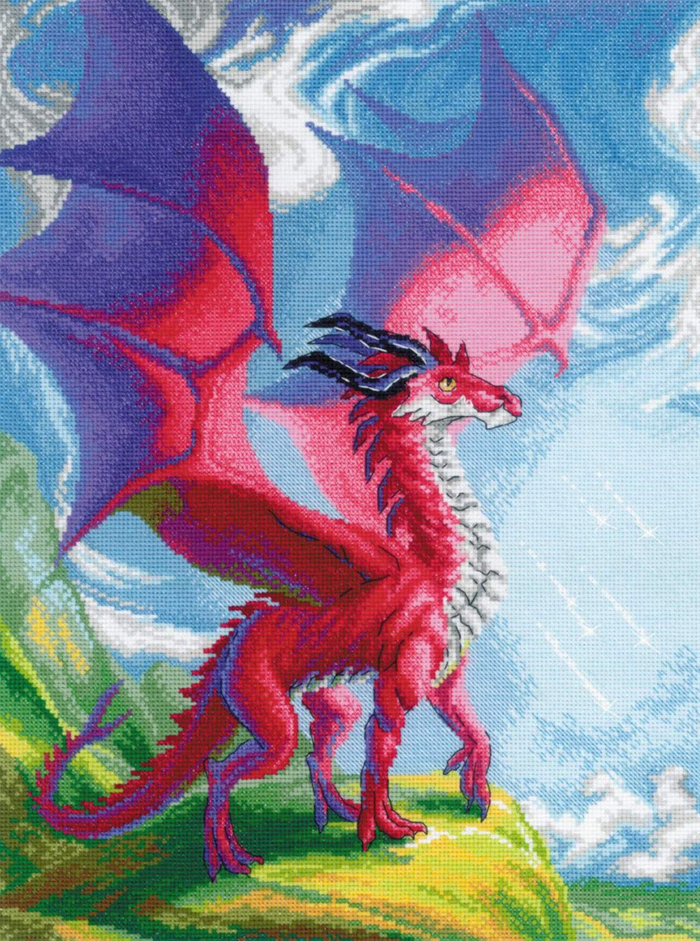 רקמה על בד גבינה - Your Mighty Dragon