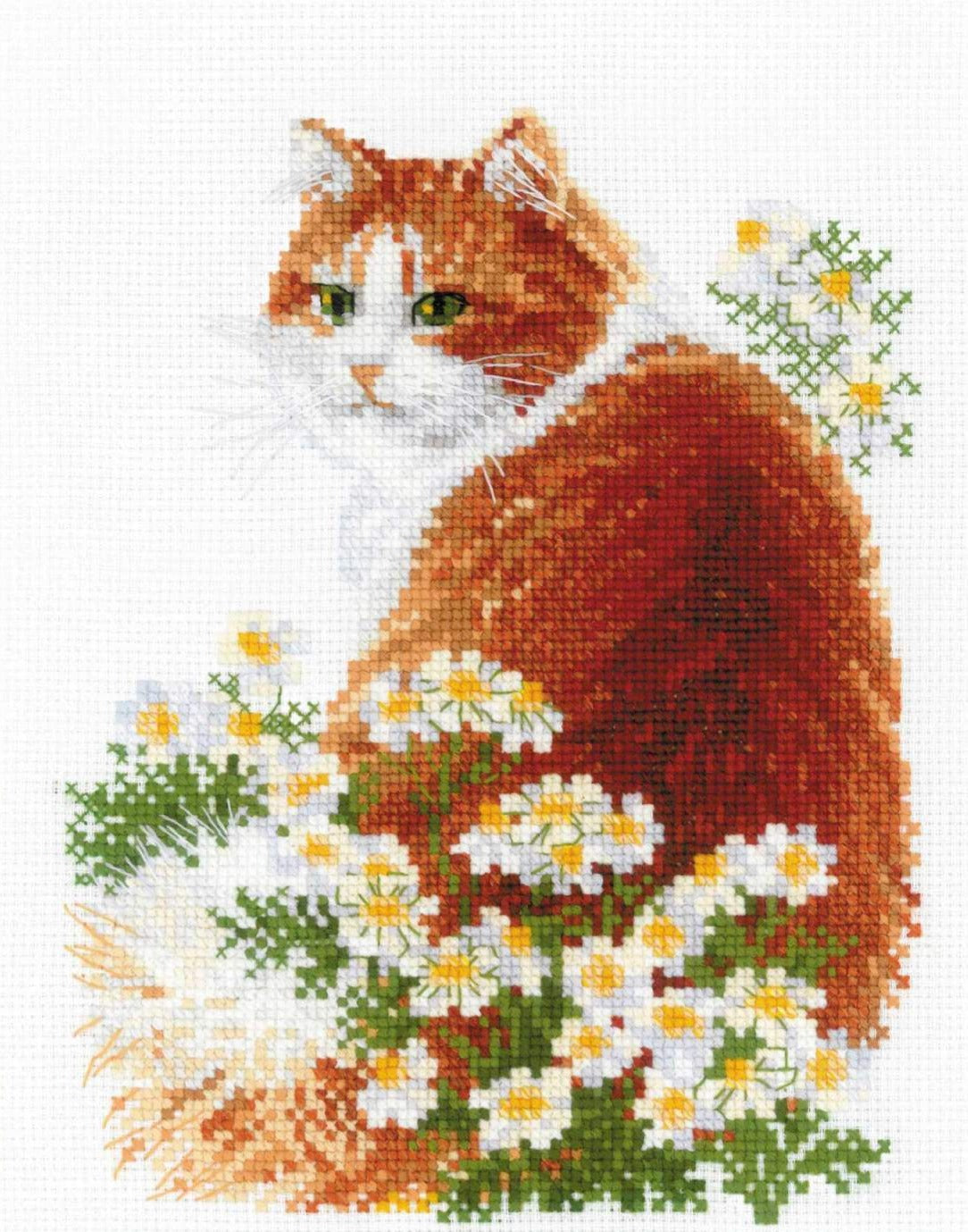 רקמה על בד גבינה - Ginger Meow