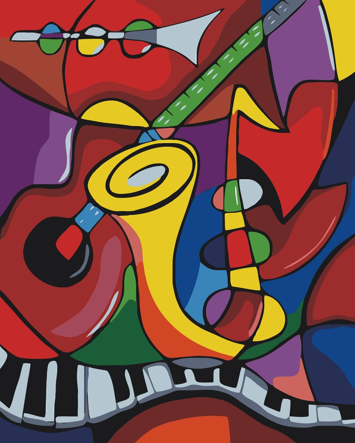 צביעה לפי מספרים - כלי נגינה, פבלו פיקאסו