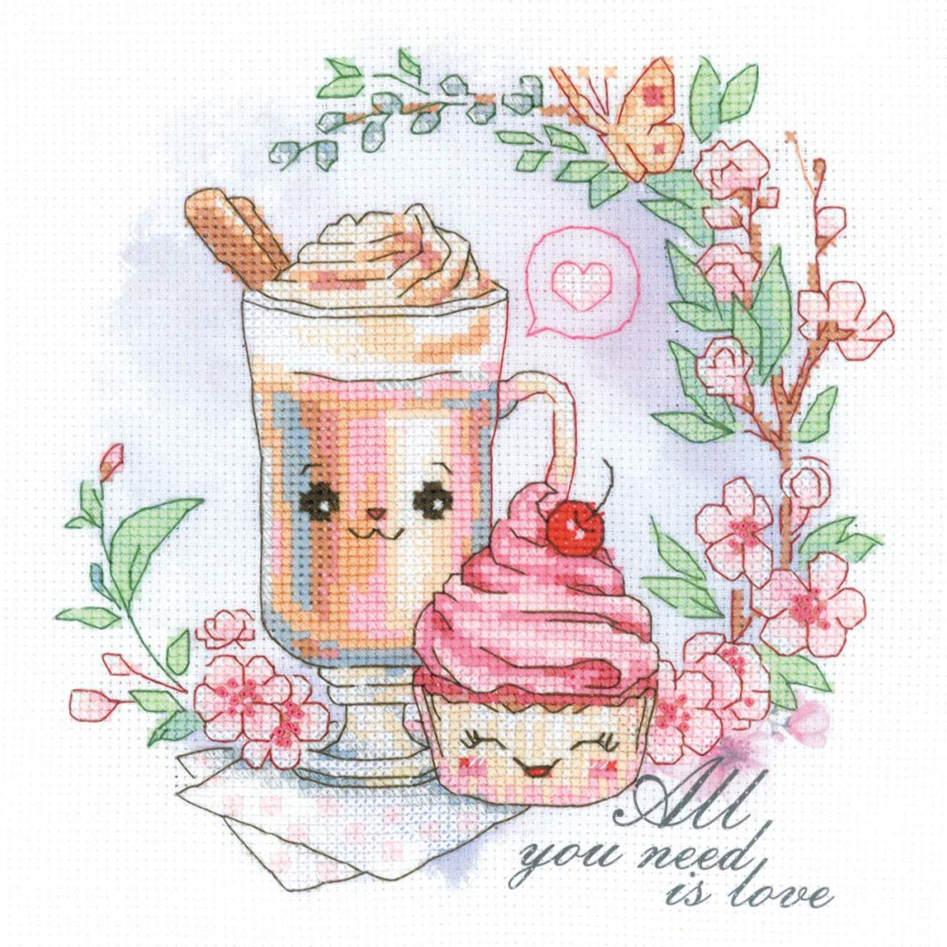 רקמה על בד גבינה - Sweethearts' Coffee