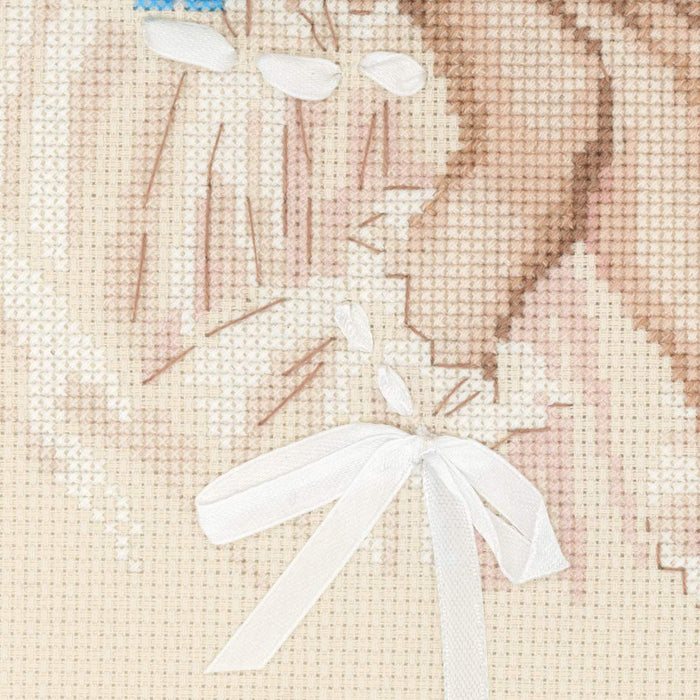 רקמה על בד גבינה - Forget Me Not