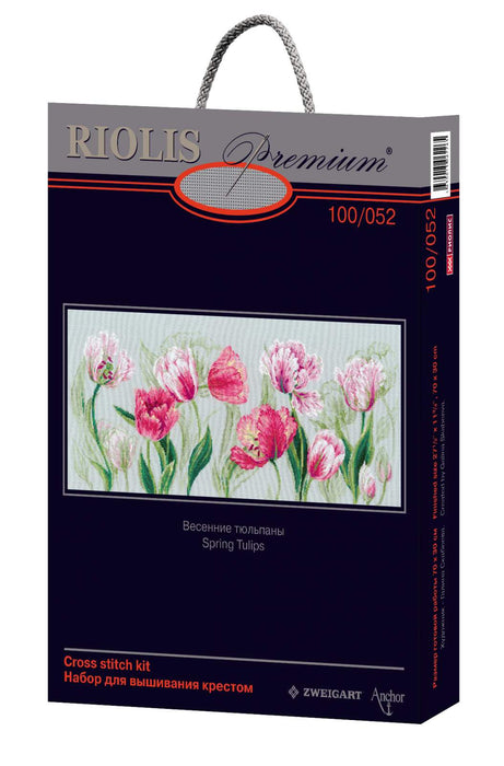 רקמה על בד גבינה - Spring Tulips