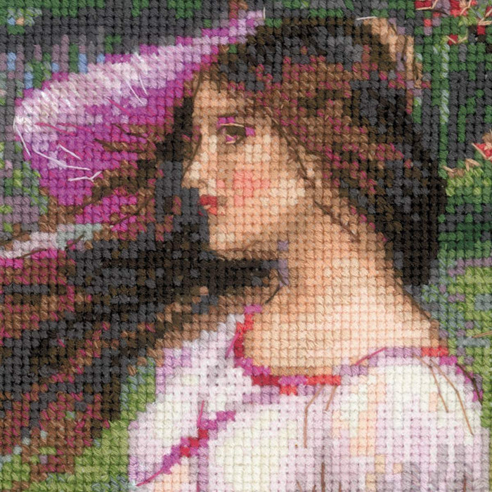 רקמה על בד גבינה - Windflowers after J. W. Waterhouse's Painting (ערכת פרימיום)
