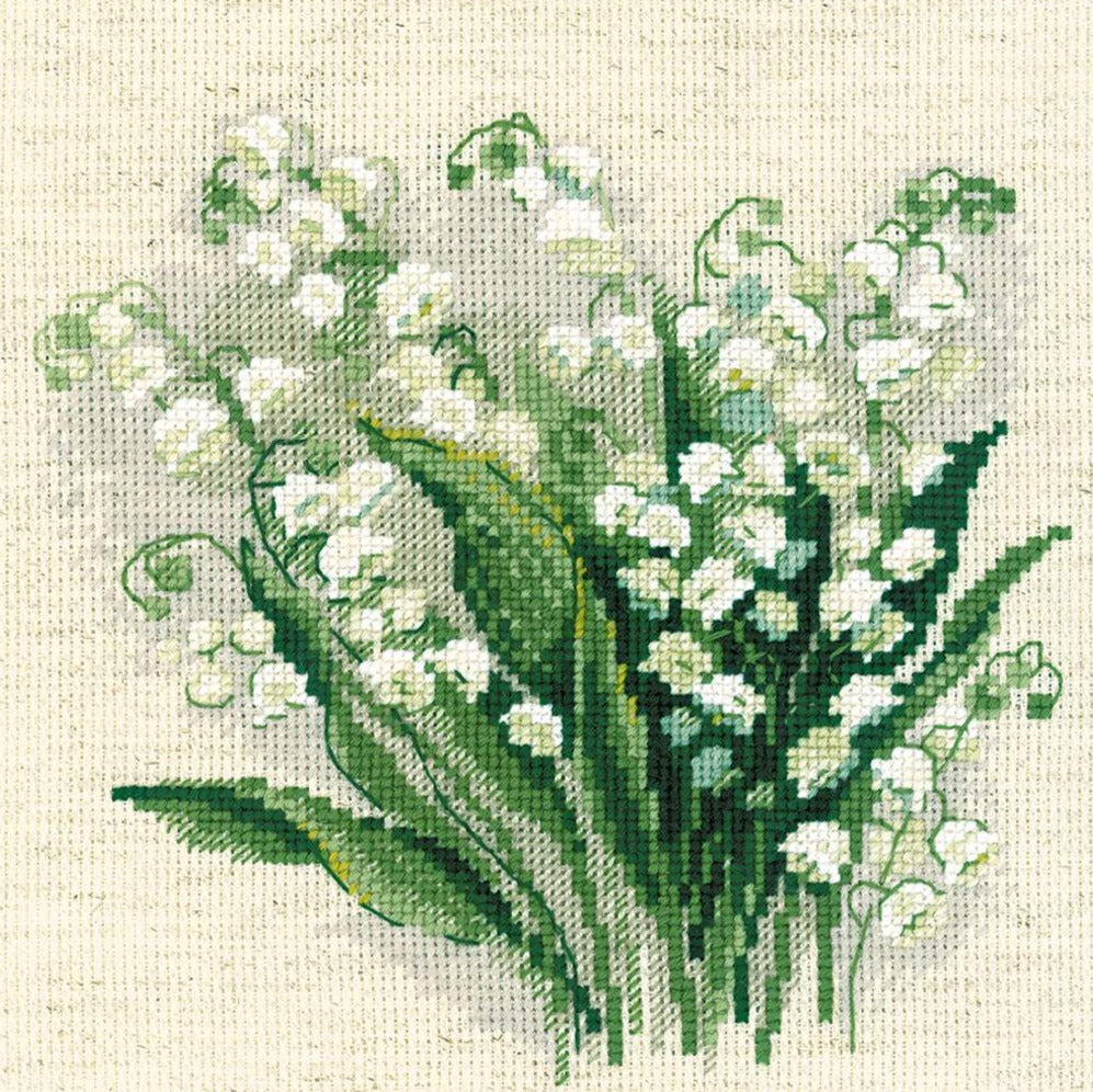 רקמה על בד גבינה - Lilly of the Valley