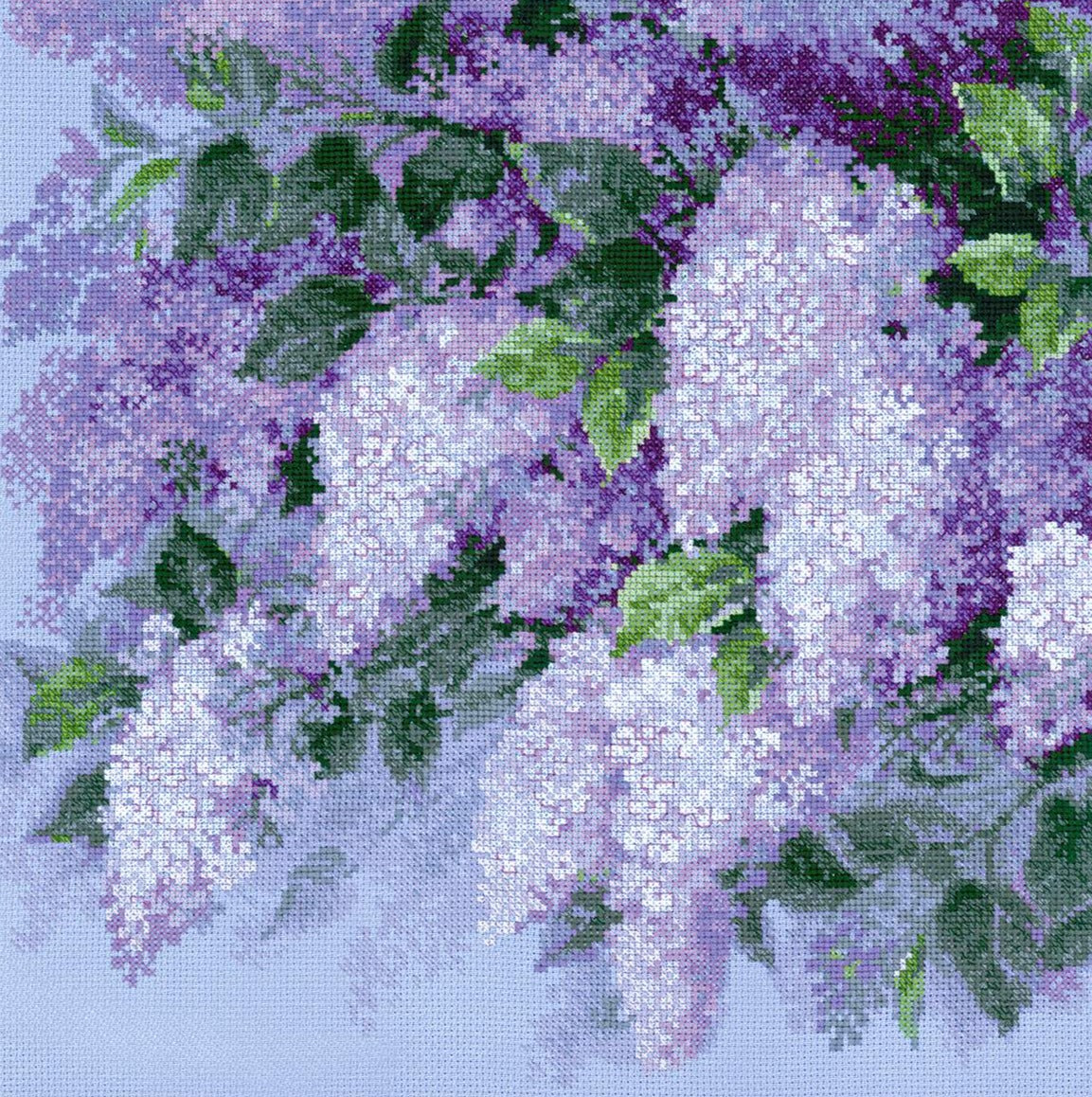 רקמה על בד גבינה - Lilacs after the Rain