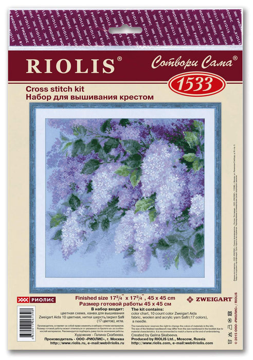 רקמה על בד גבינה - Lilacs after the Rain