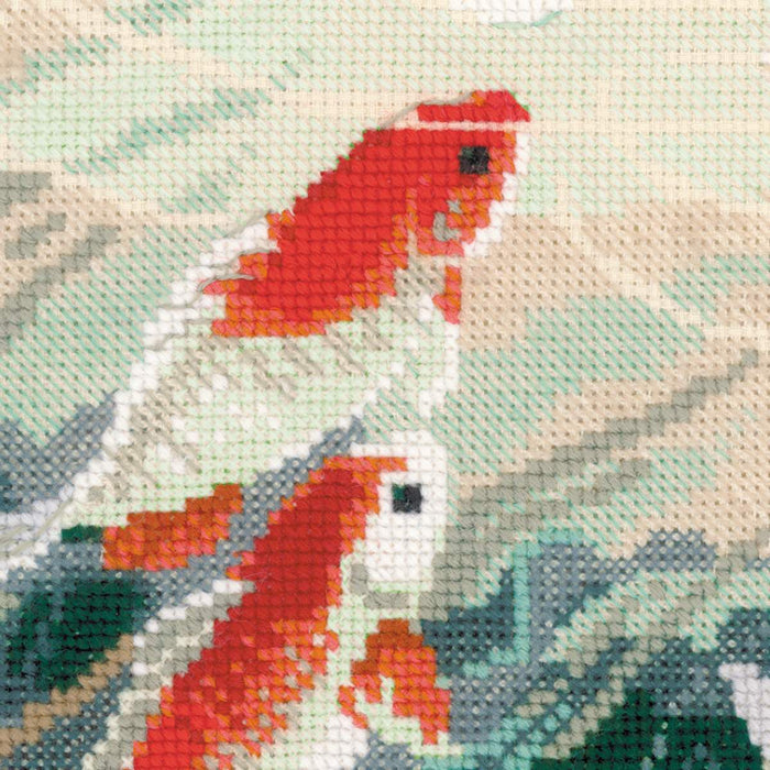 רקמה על בד גבינה - Dancing Fish