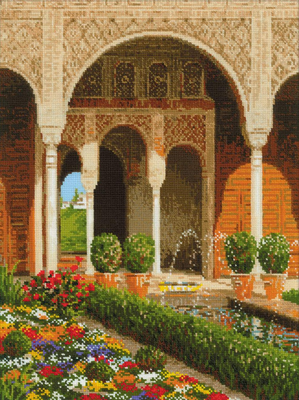 רקמה על בד גבינה - The Palace Garden