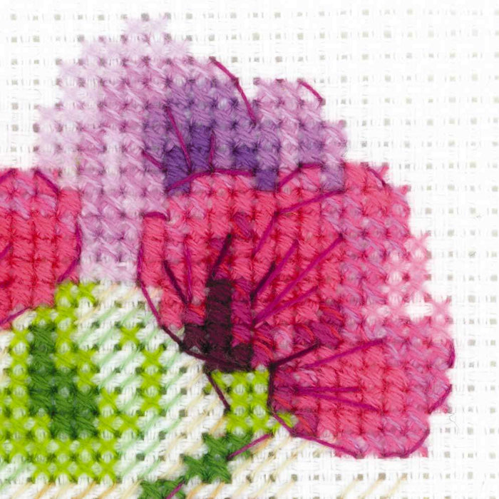 רקמה על בד גבינה - Bouquet with Sweet Peas