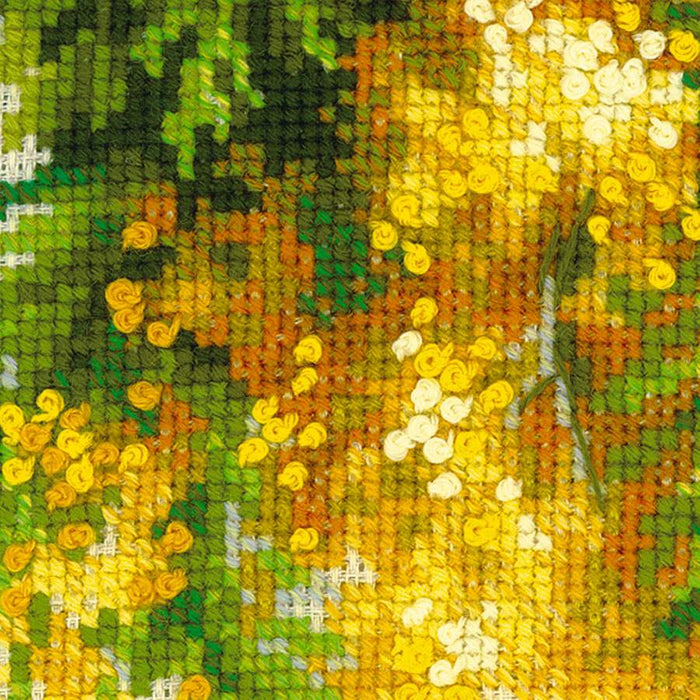 רקמה על בד גבינה - Mimosa