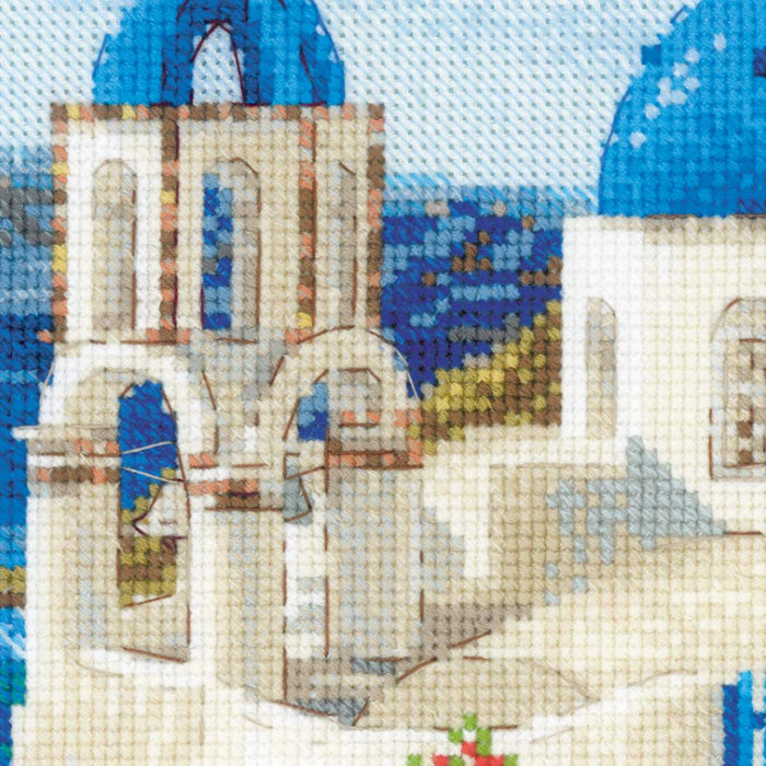 רקמה על בד גבינה - Santorini