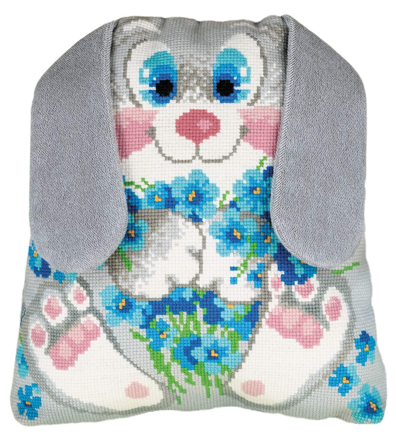 רקמה על בד גבינה - Bunny Cushion