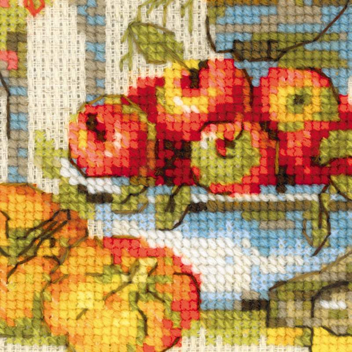 רקמה על בד גבינה - Cottage Garden. Autumn