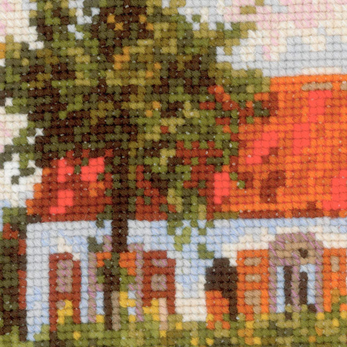 רקמה על בד גבינה - Windmill at Knokke after C. Pissarro's Painting