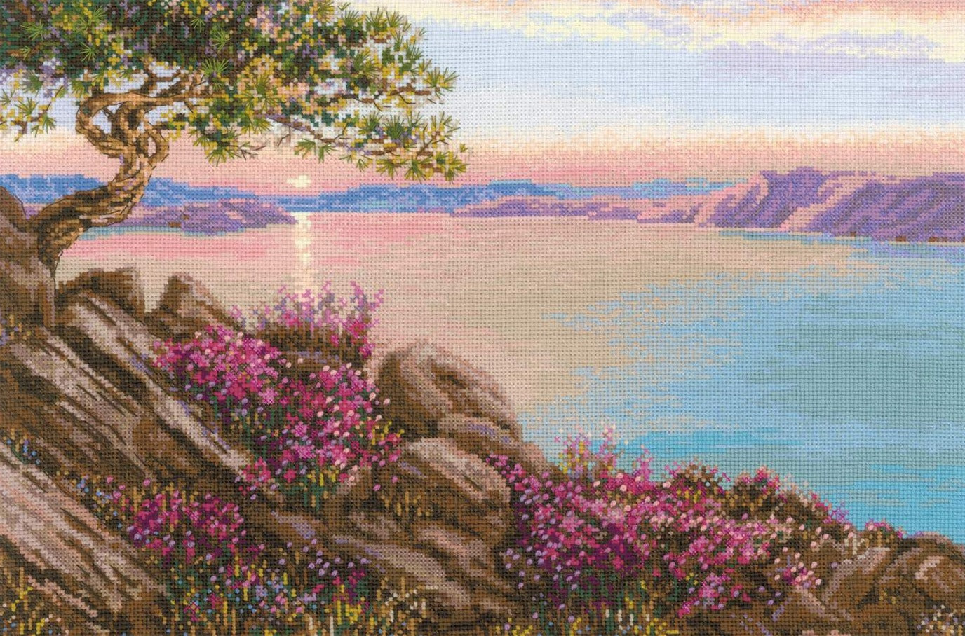 רקמה על בד גבינה - Lake Baikal