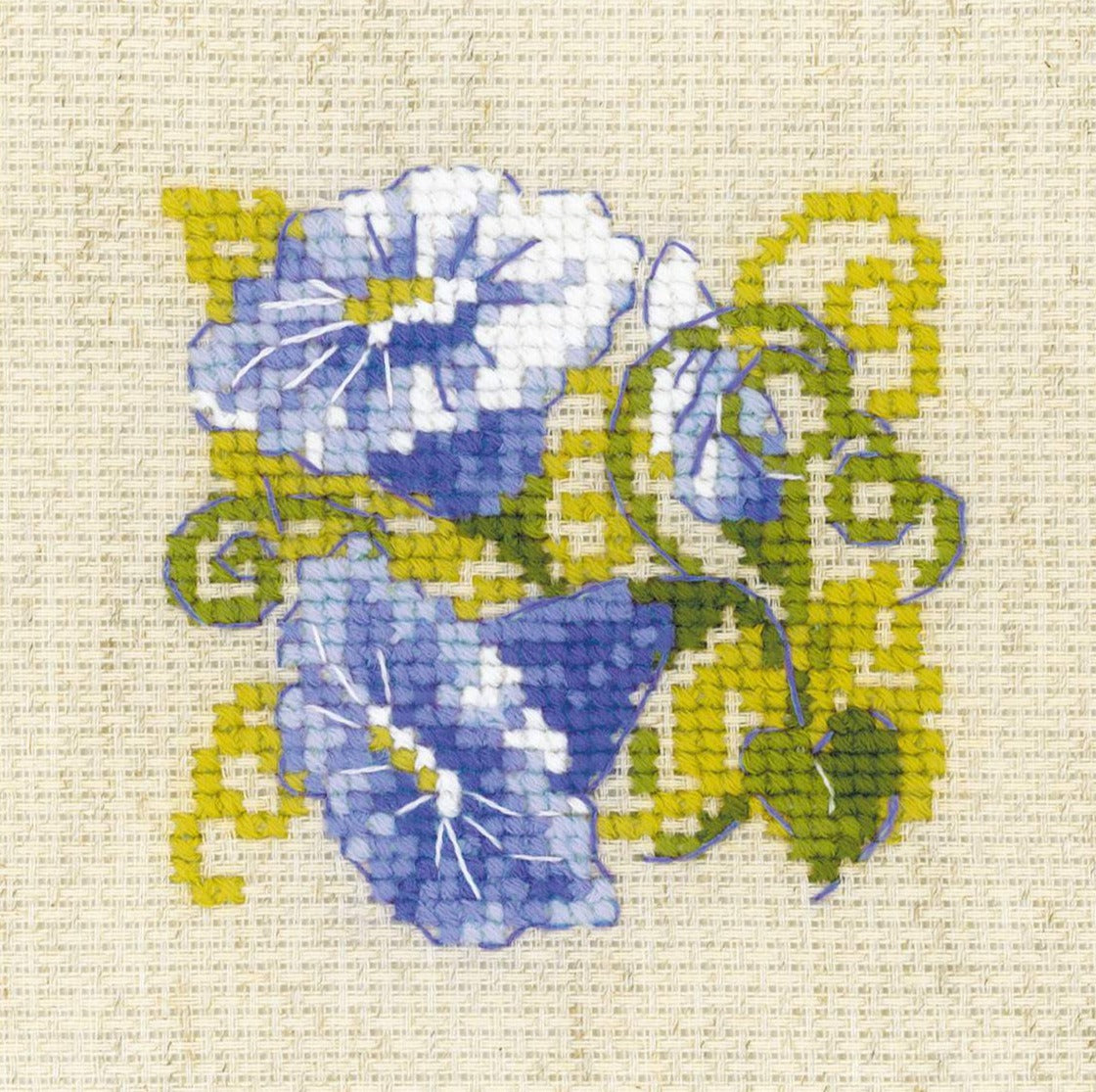 רקמה על בד גבינה - Purple Bindweed