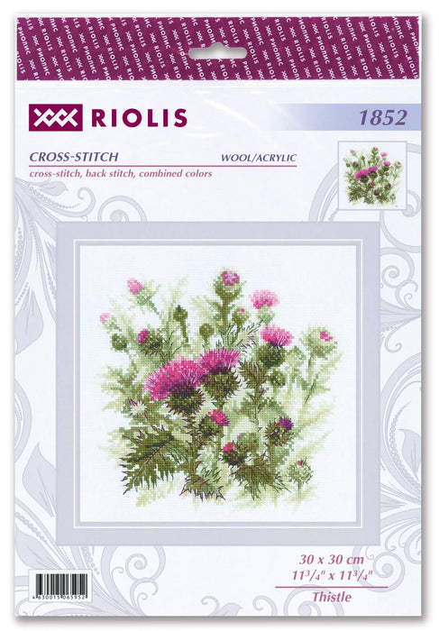רקמה על בד גבינה - Thistle