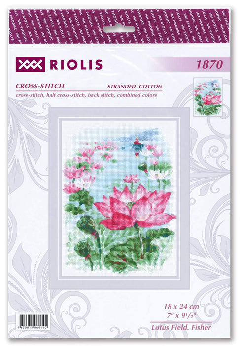 רקמה על בד גבינה - Lotus Field. Fisher