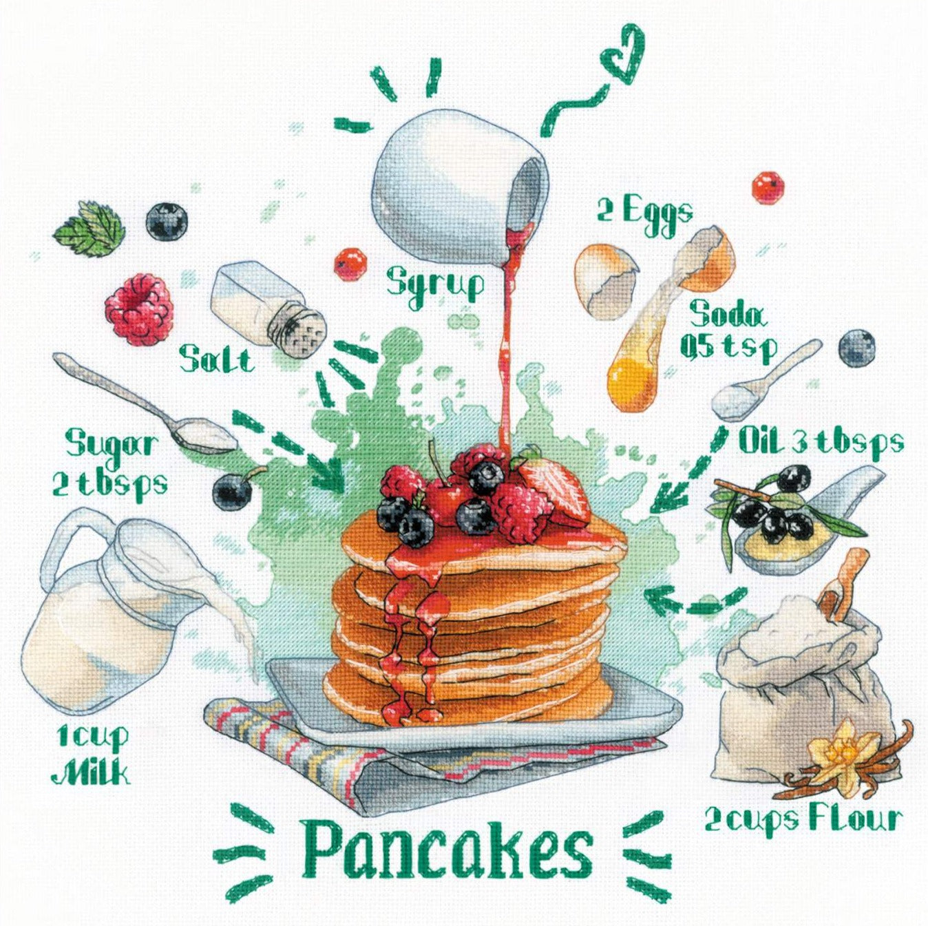 רקמה על בד גבינה - Recipe. Pancakes