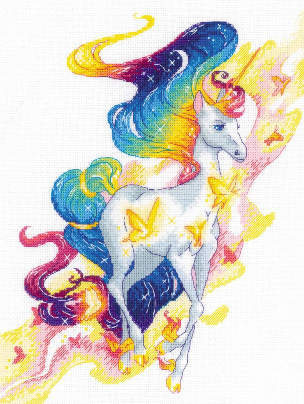 רקמה על בד גבינה - Fairy Unicorn