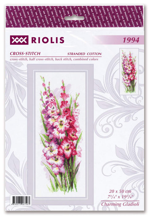 רקמה על בד גבינה - Charming Gladioli