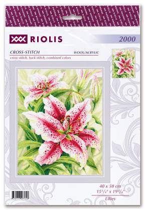 רקמה על בד גבינה - Lilies