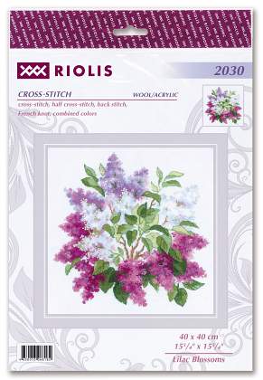 רקמה על בד גבינה - Lilac Blossoms
