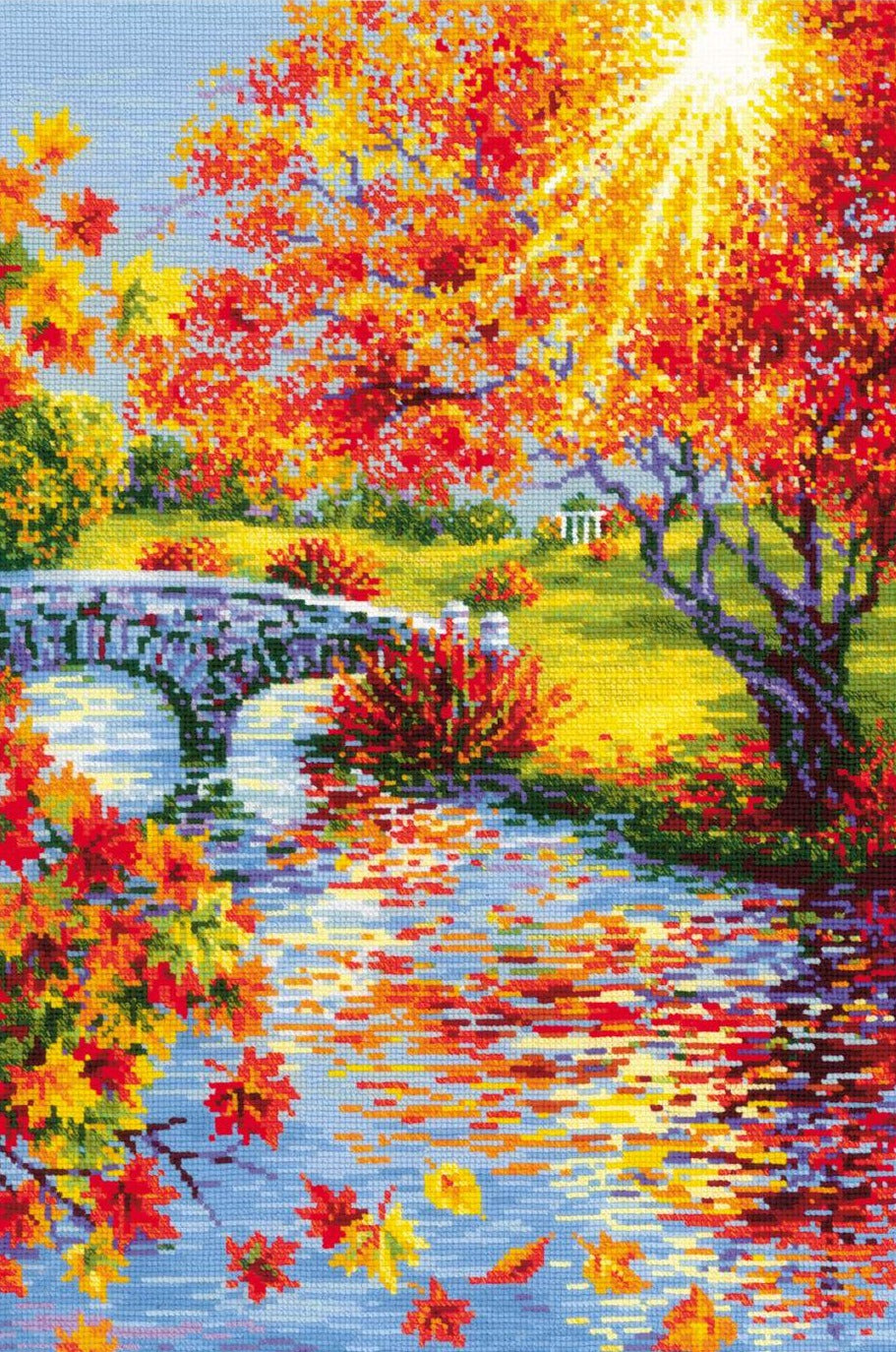 רקמה על בד גבינה - Sunny Autumn