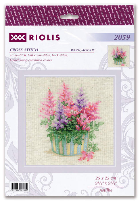 רקמה על בד גבינה - Astilbe