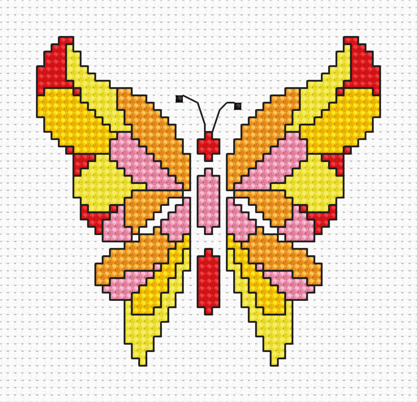 רקמה על בד גבינה - Butterfly