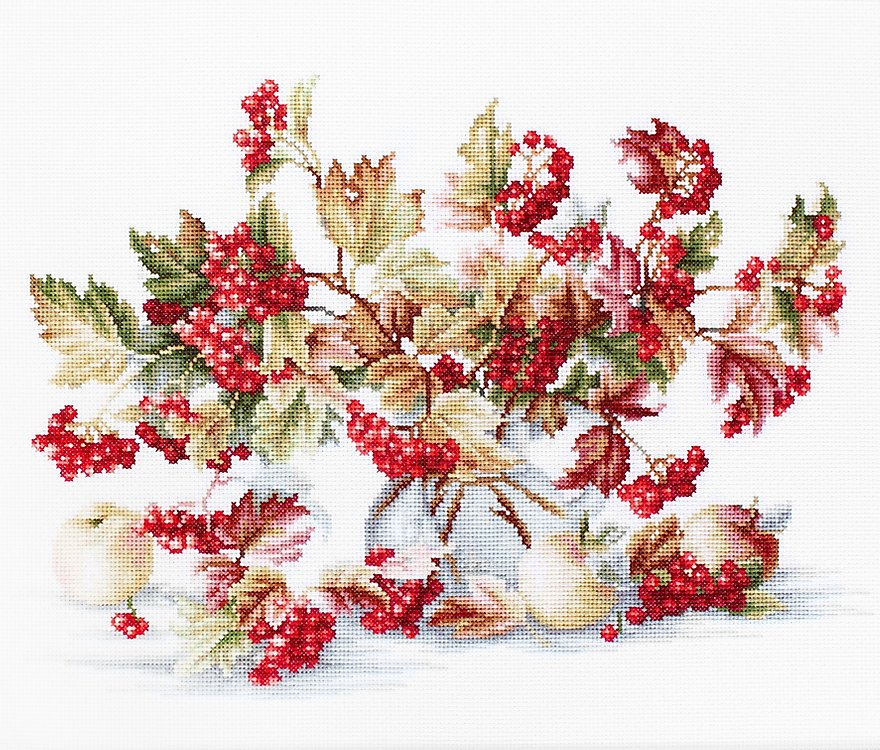 רקמה על בד גבינה - Guelder Rose