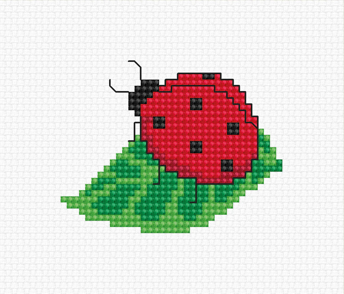 רקמה על בד גבינה - Ladybird