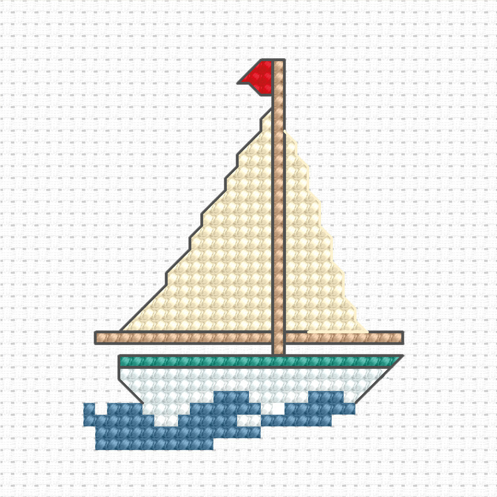 רקמה על בד גבינה - Boat