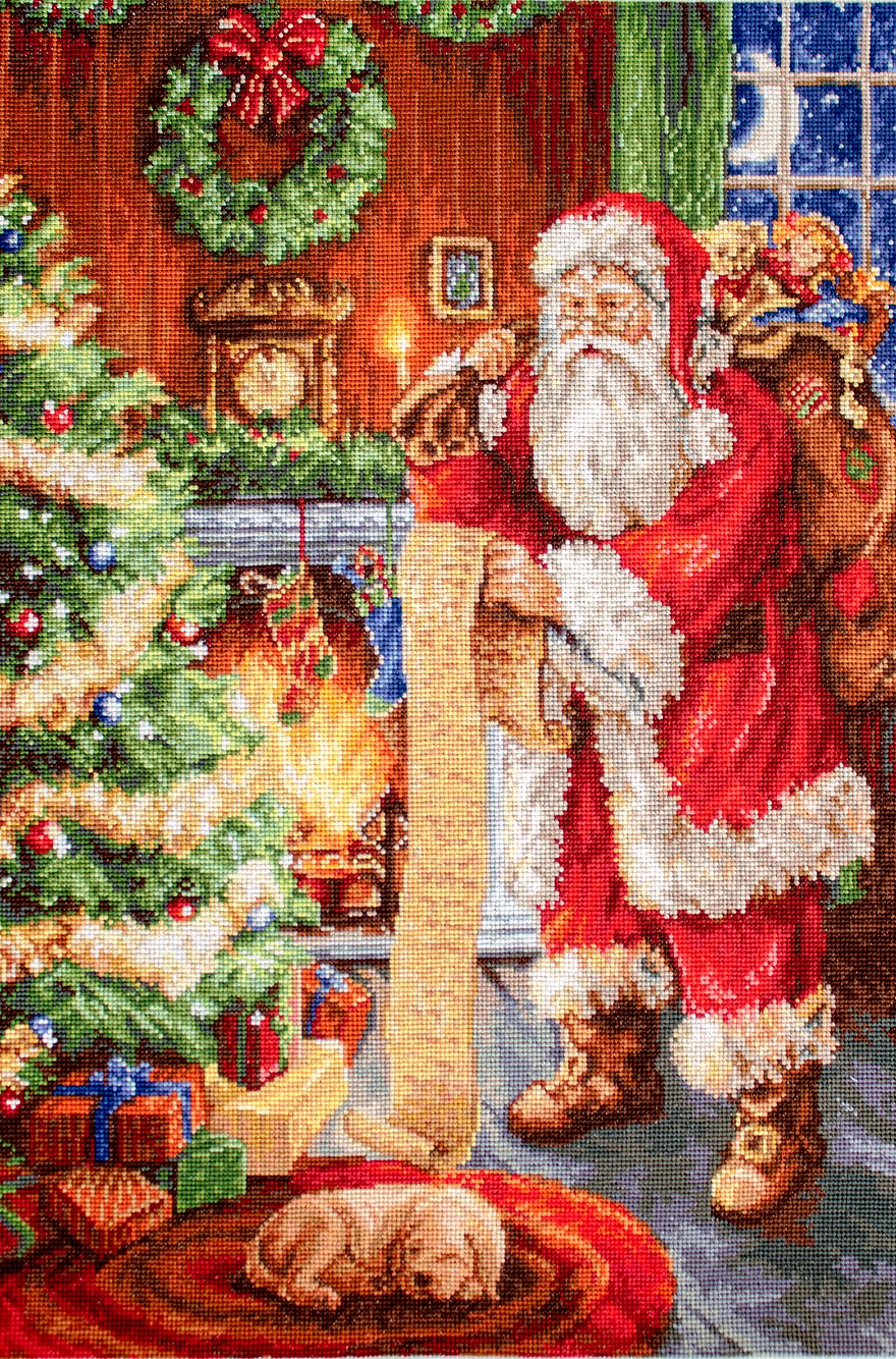 רקמה על בד גבינה - Santa Claus