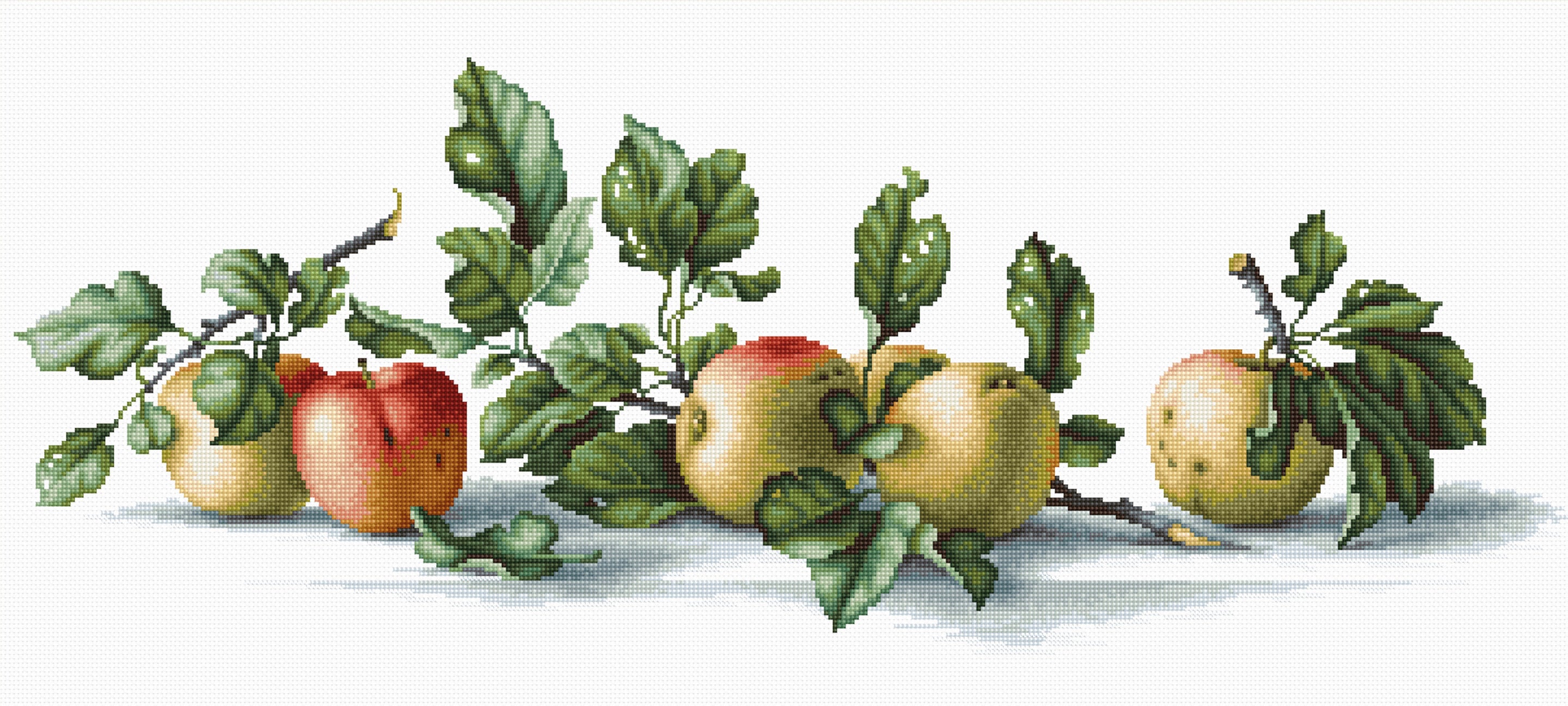 רקמה על בד גבינה - Apples