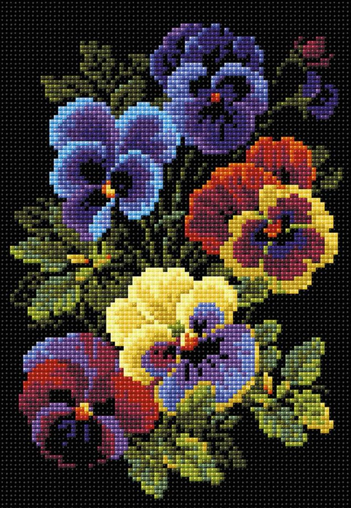 ציור יהלומים - Pansies