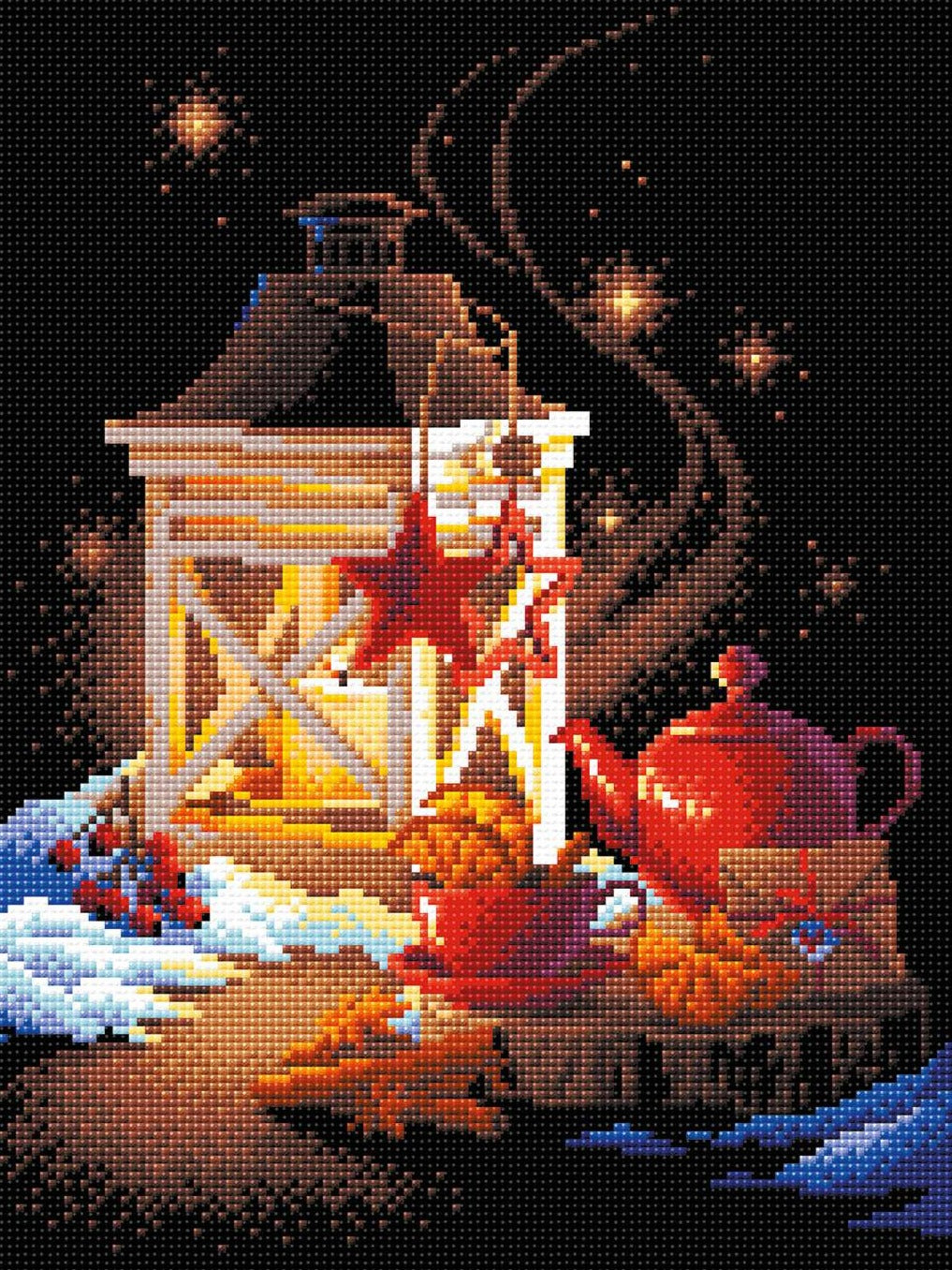 ציור יהלומים - Winter Tea Time