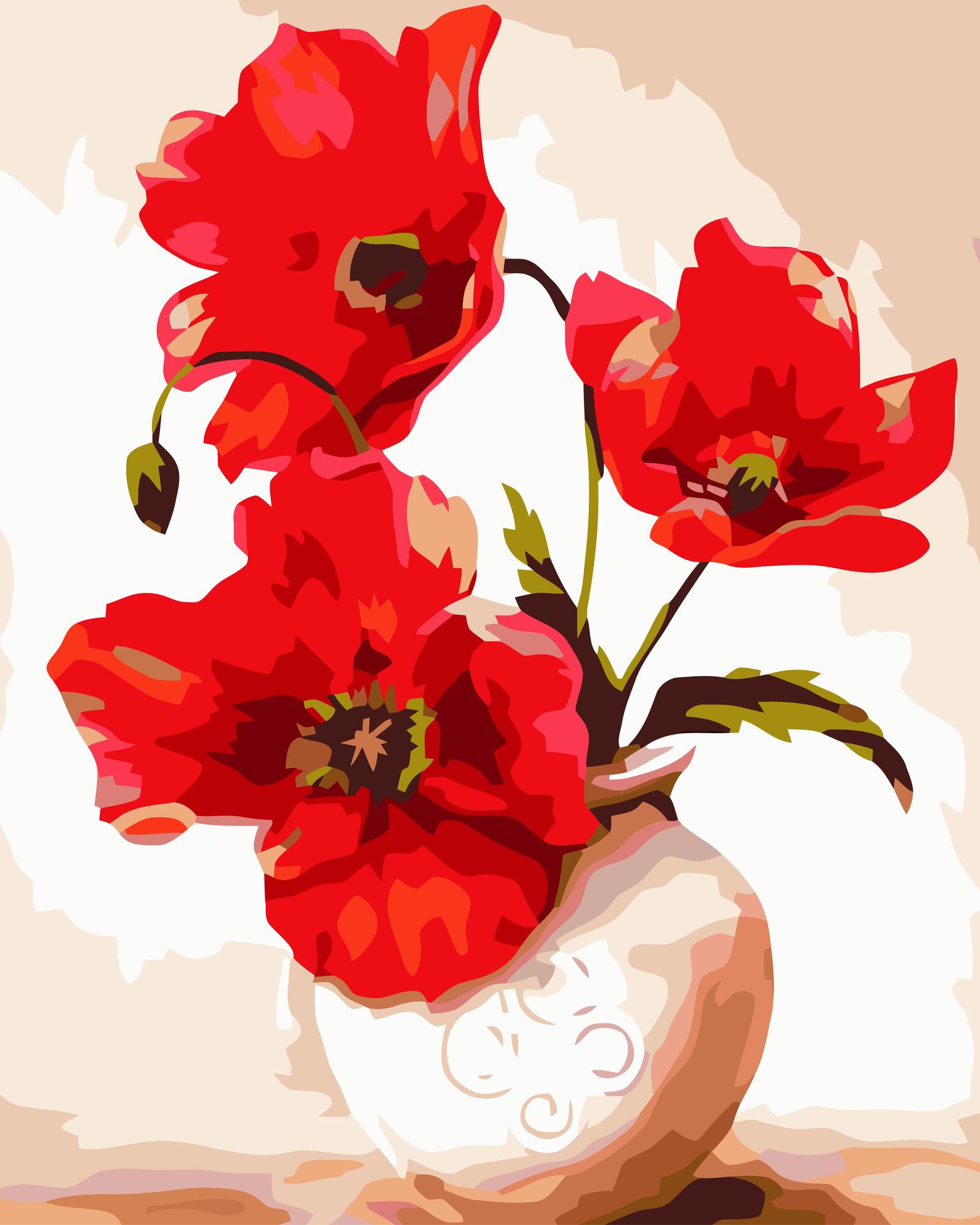 צביעה לפי מספרים - פרג באגרטל