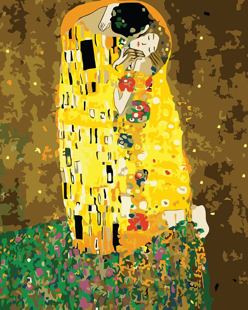 צביעה לפי מספרים - הנשיקה, גוסטב קלימט