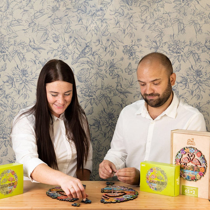 פאזל בצורות מיוחדות - Flamingo. Getting Closer