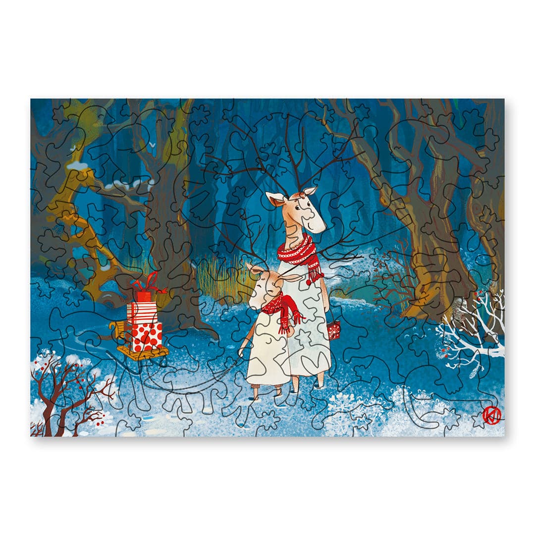 פאזל בצורות מיוחדות - Sliding into winter